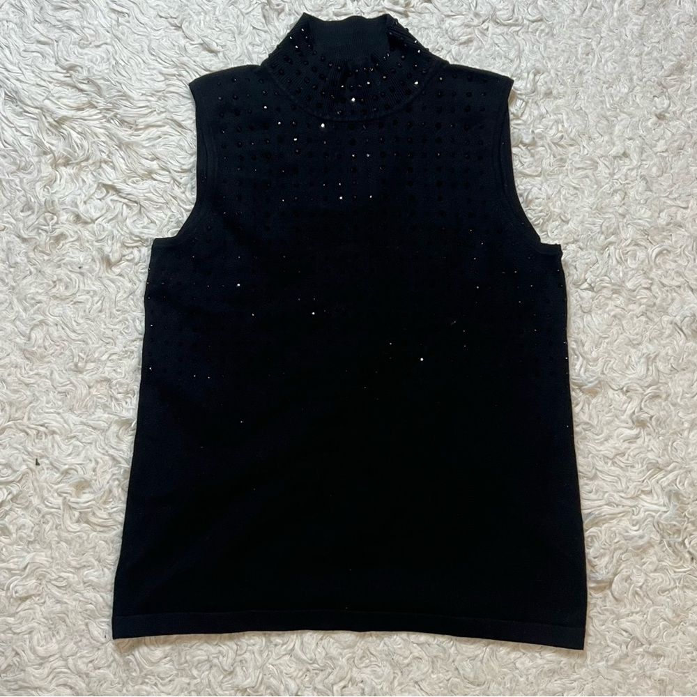 INC Goth Sleeveless Turtleneck Top